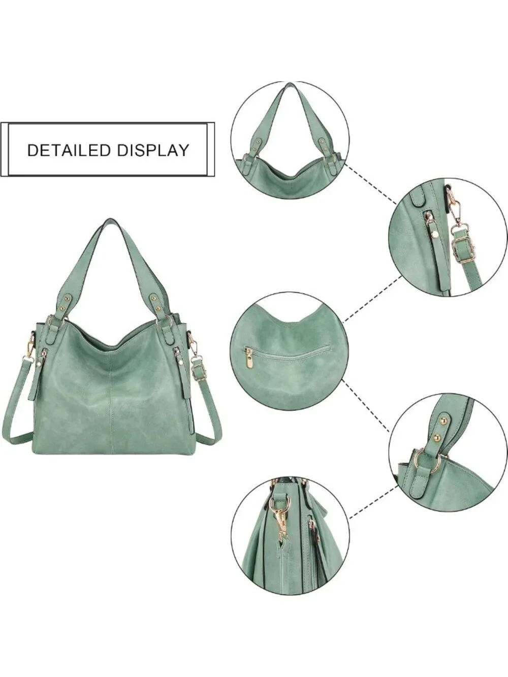 Stylish Women's Hobo Tote & Wallet Set - Soft Faux Leather, Large Capacity